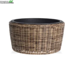 BLOEMPOT ROND KLEIN BRUIN