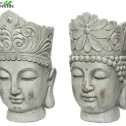 Decoris Pot Boedha Poly L29b33h50 Grey Wash Assorti Per Stuk