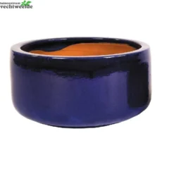 Pot Bowl Glazed D31h15cm Blauw