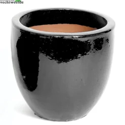 Pot Egg Glans Dia41 H33 CM Zwart