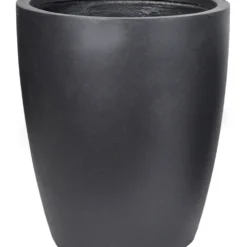 Pot Egg Hoog Clay Fibre Dia50 H56 CM Zwart