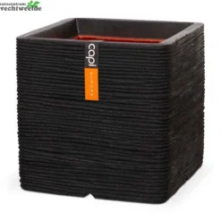 Pot Vierkant Rib Nl L30b30h30 Zwart