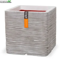 Pot Vierkant Rib Nl L40b40h40 Ivoor