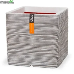 Pot Vierkant Rib Nl L50b50h50 Ivoor